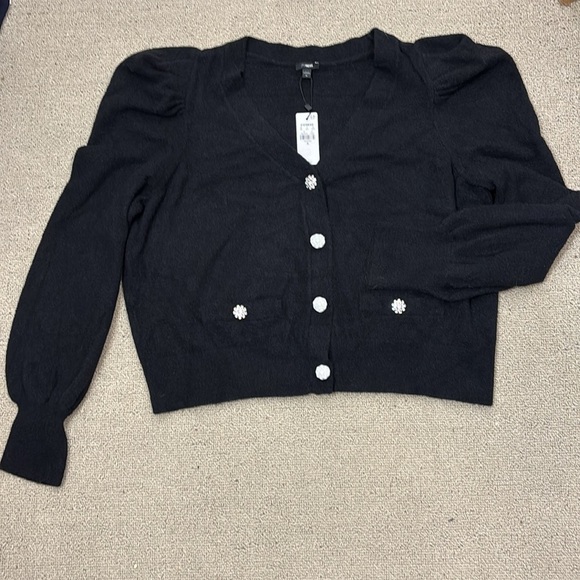Express Black Sweater Cardigan with Crystal Buttons- XL- NWT - Picture 16 of 16